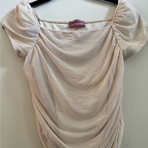 Elegant Cream Ruched Top